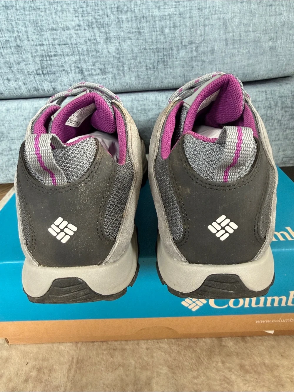 Columbia Creatwood Waterproof Gray and Purple Women's Trail Sneakers
